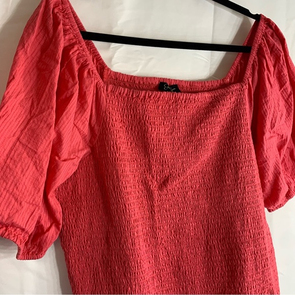 NWoT Jessica Simpson Smocked Coral Off the Shoulder Blouse, size 2XL - Picture 5 of 10